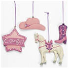 Western Cowgirl Holiday Ornaments