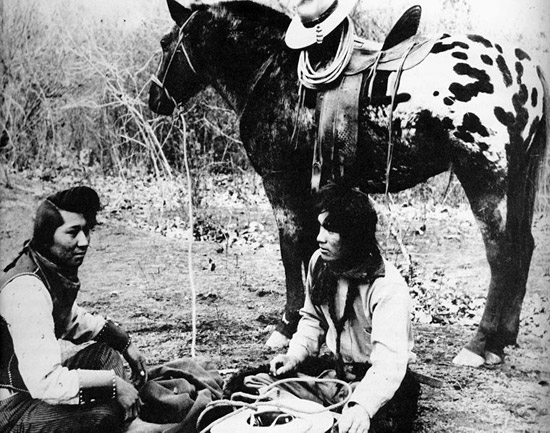 Nez Pierce Tribe Members & Appaloosa Horse