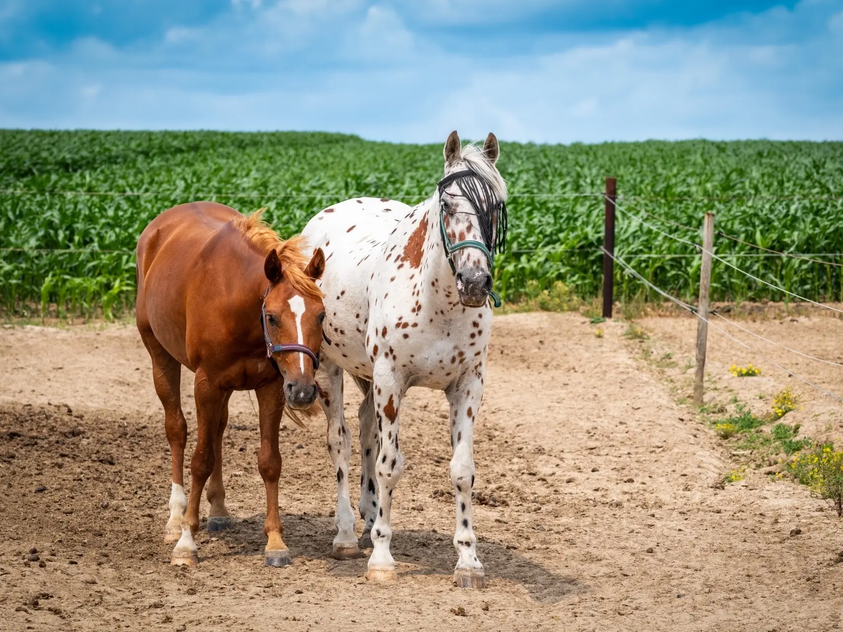 Horse with appaloosa spot clusters