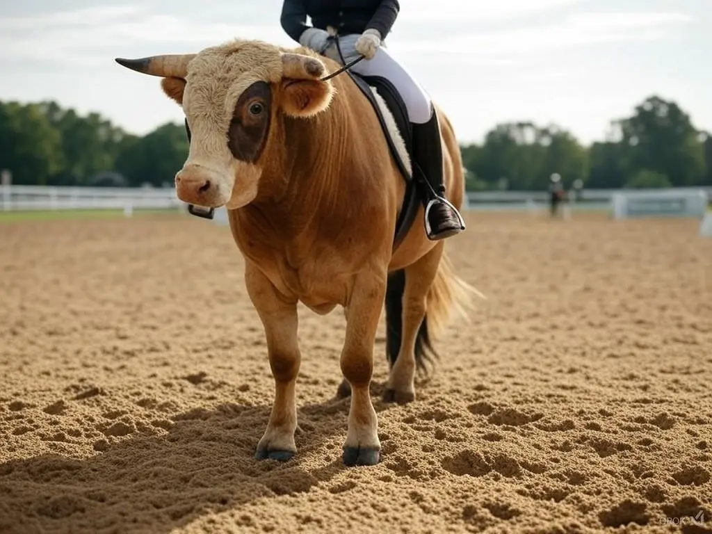 A bull under saddle