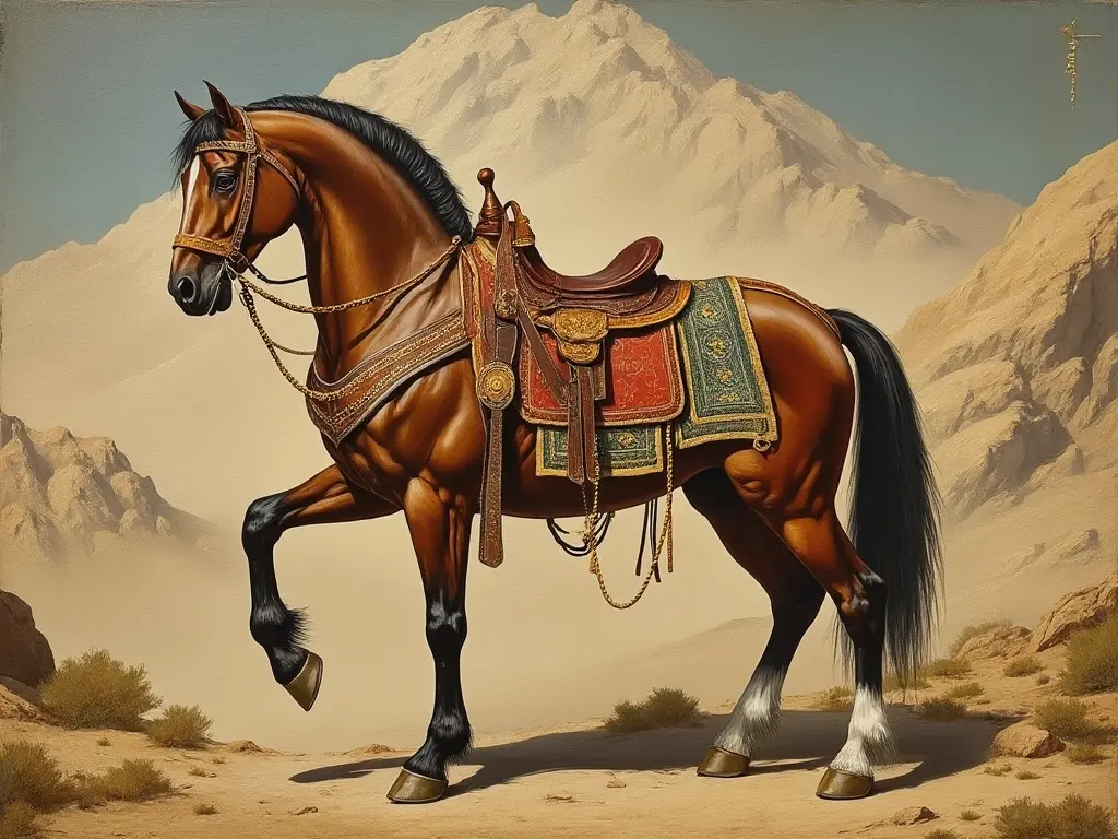 Horse with fancy tack