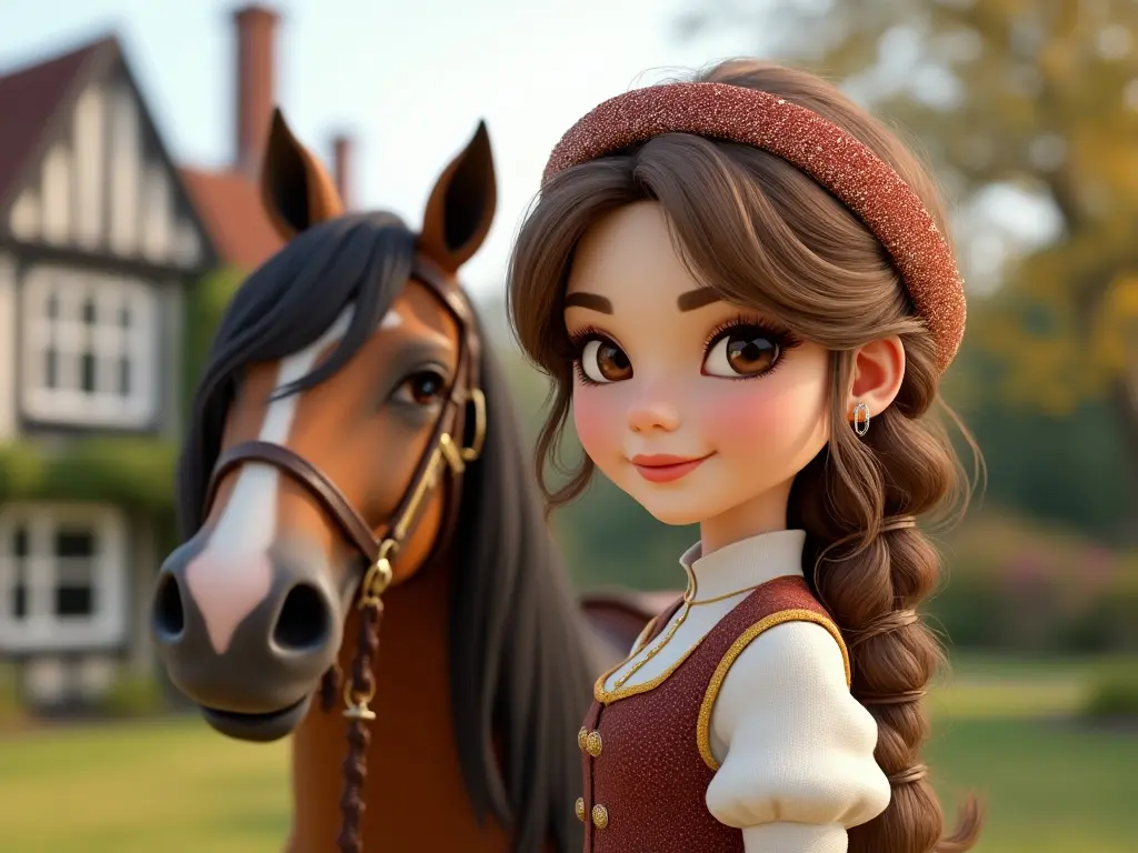 3D character of a girl with a horse