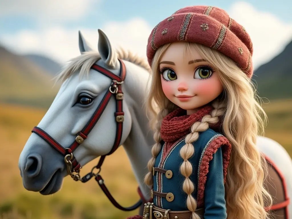 3D character of a girl with a horse