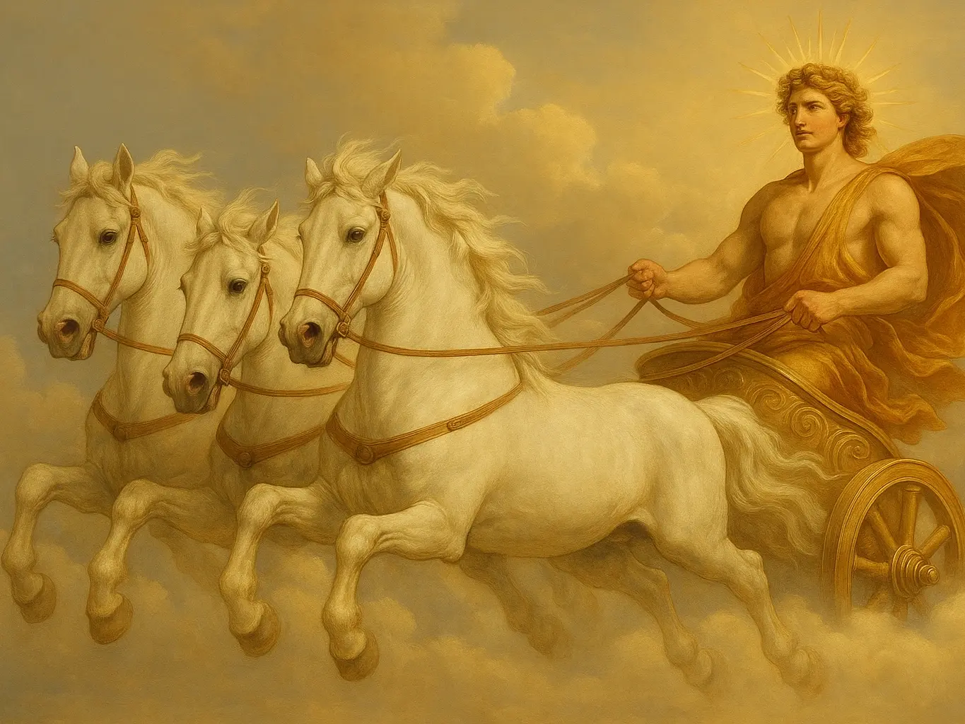 Man standing with white horses