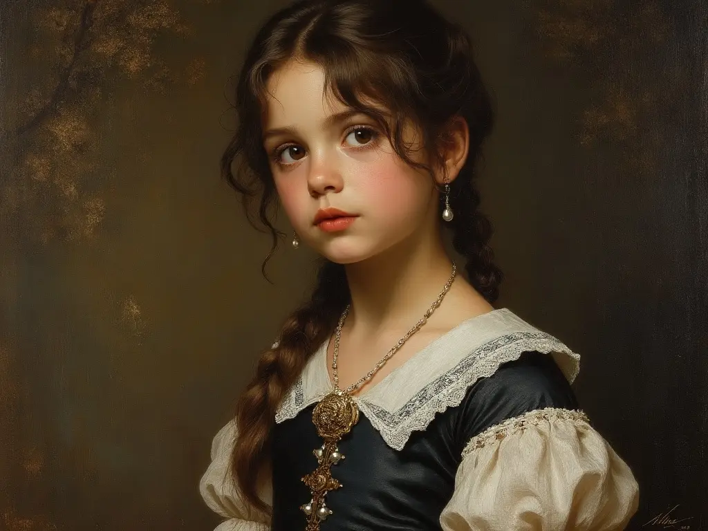 A pretty young girl from the mid 1800s