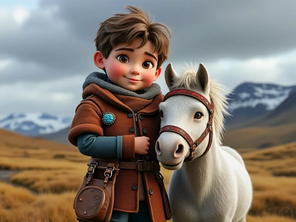 3D character of a boy with a horse