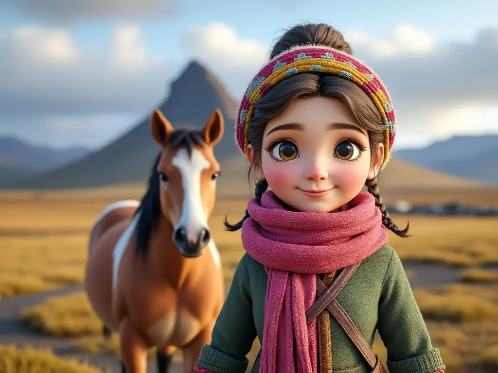 3D character of a girl with a horse