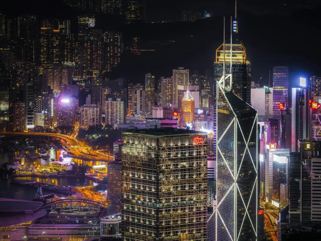 Hong Kong skyline at night