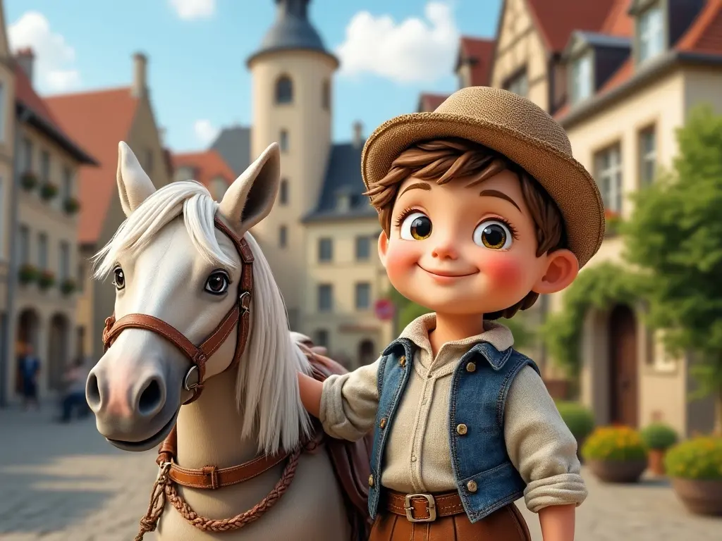 3D character of a boy with a horse