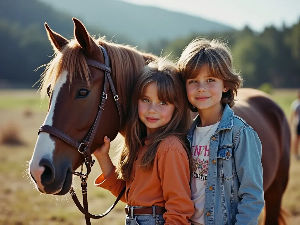 boy and girl with a horse