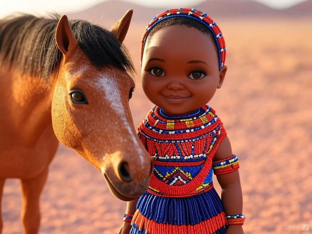 3D character of a girl with a horse