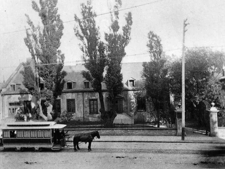 Horse drawn tram in Montreal