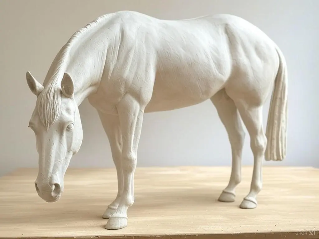 AI image of a plaster horse model