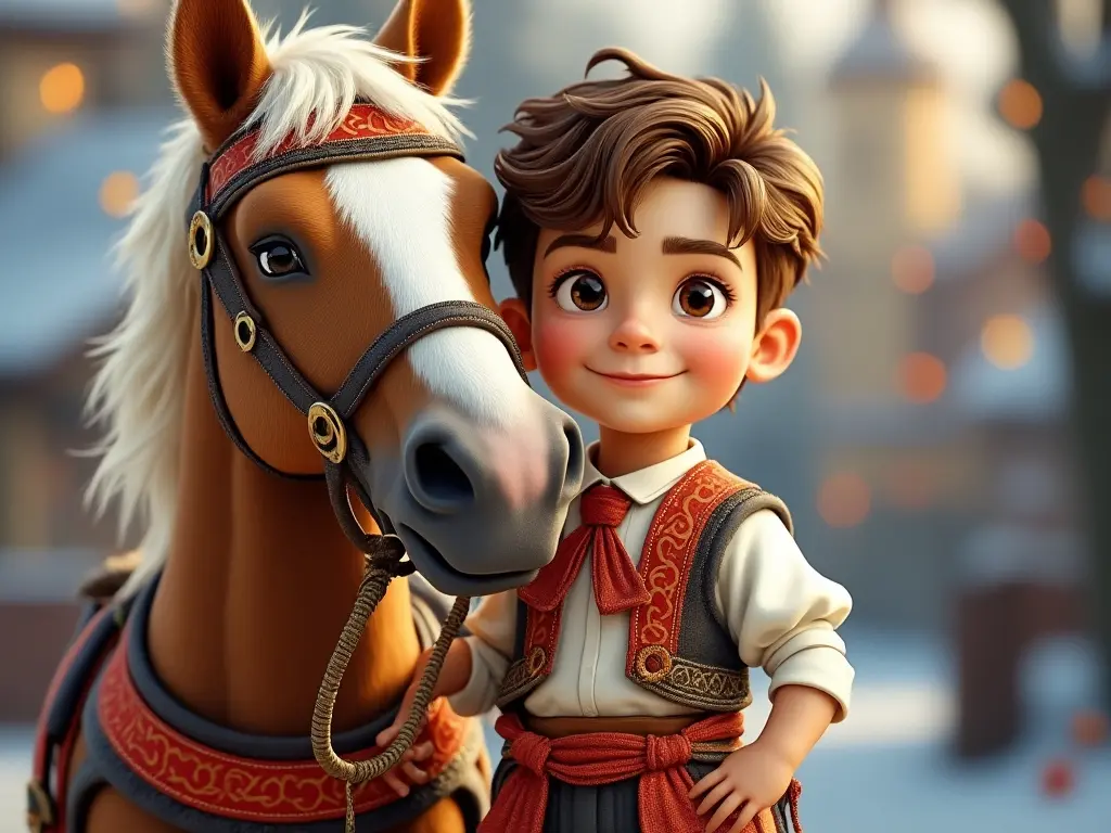 Polish boy with a horse