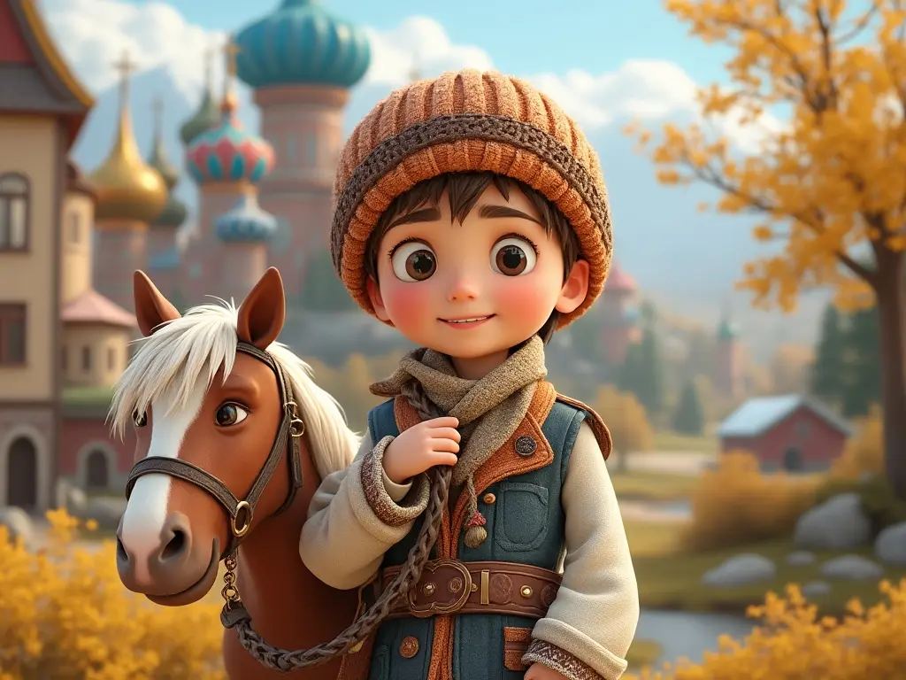 3D character of a boy with a horse