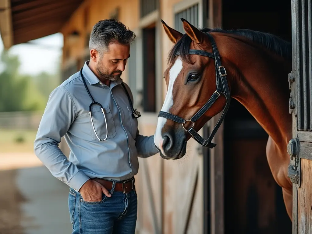 Horse with vet