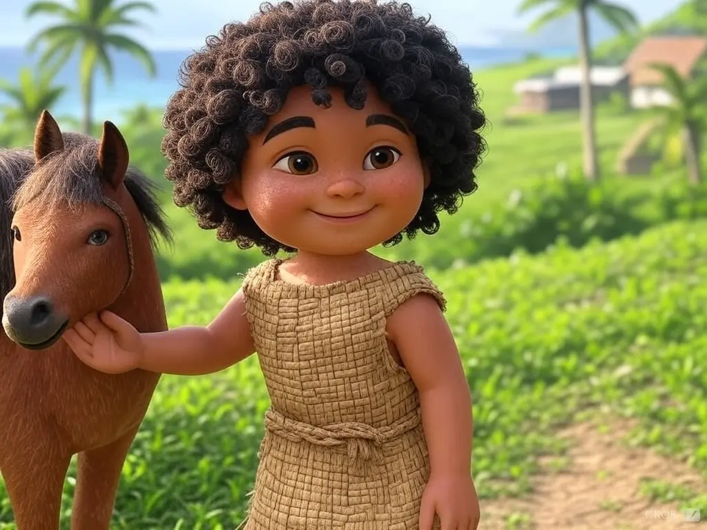 3D character of a boy with a horse