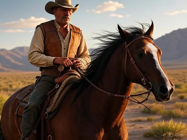 Cowboy riding a horse