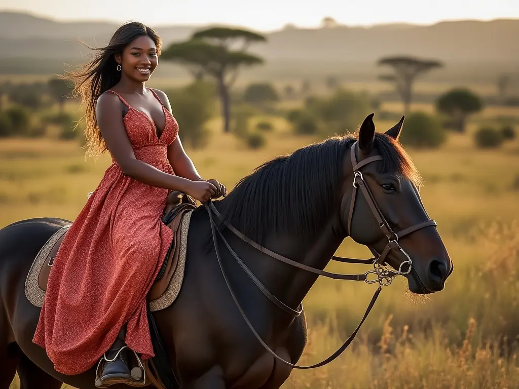 Traditional Zimbabwean woman with a horse